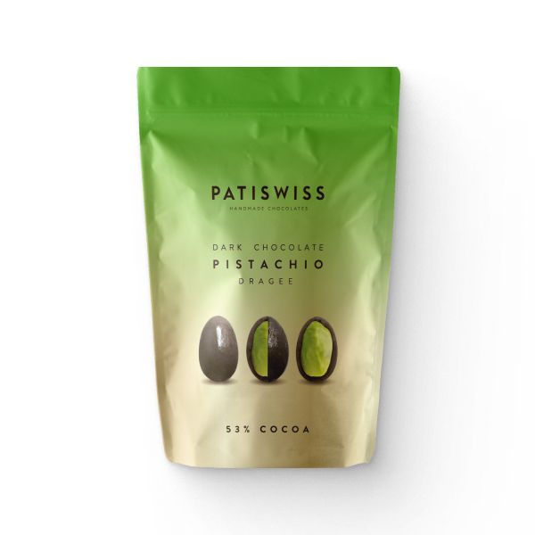 Fistic Drajeu în ciocolată neagră