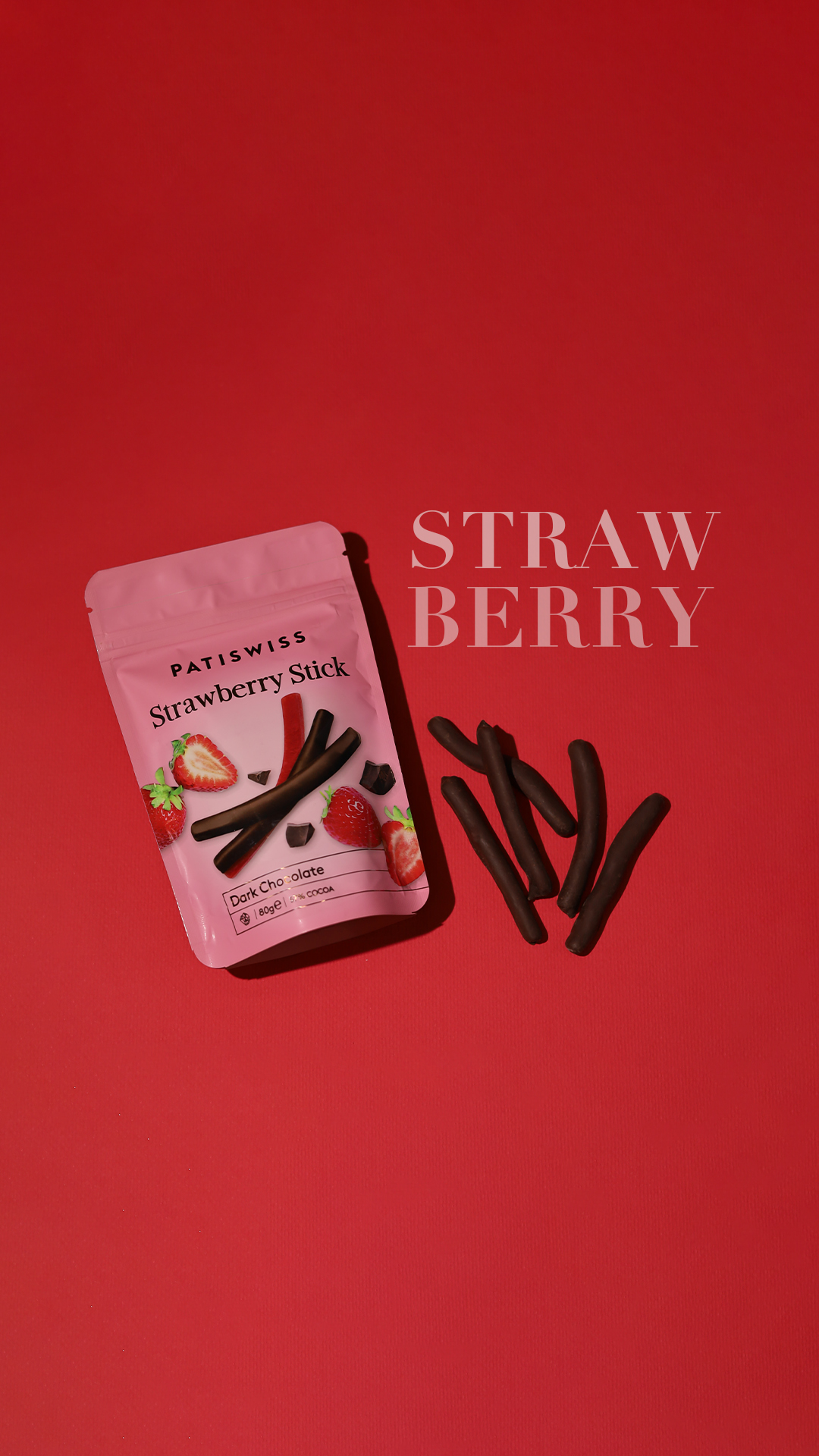 Bețișoare de căpșune în ciocolată neagră