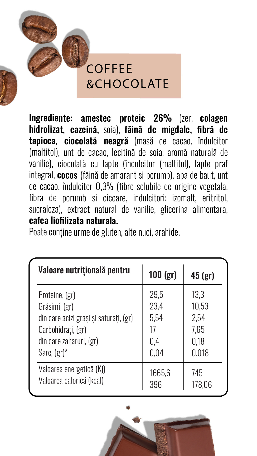 10x Protein Bar Cafea și ciocolată cu lapte