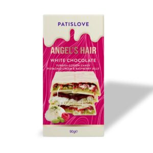 Ciocolată Patiswiss Cotton Candy cu ciocolată albă și cremă de zmeură, 90g