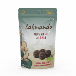 Takmandu, Bile cu ciocolată neagră, fructe, nuci și semințe chia